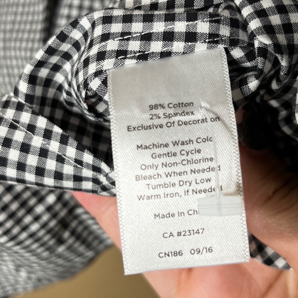 Talbots Sleeveless Gingham Button Front Shirt Top… - image 4